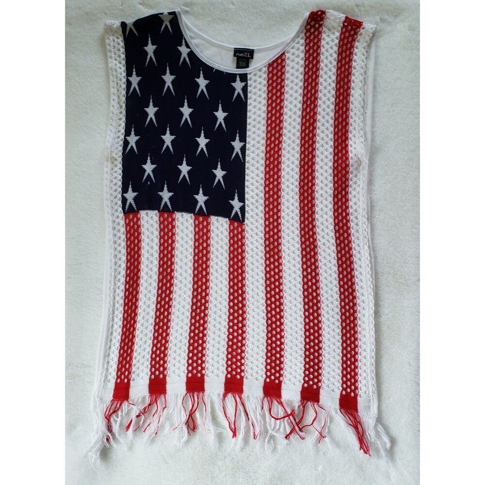 Rue21 Womens American Flag Swimsuit Cover-Up